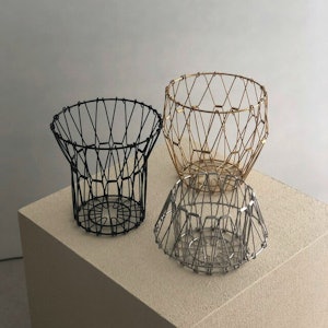 ステンレス製 折りたたみ 変形 カゴ バスケット【ART OF BLACK】 1枚目