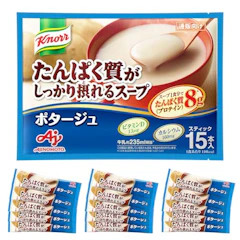 味の素 味の素 クノール たんぱく質がしっかり摂れるスープ ポタージュ スティック 15本入 (プロテイン スープ protein 高たんぱく質 タンパク質 ビタミン D カルシウム) 1枚目