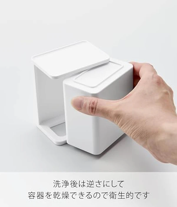 山崎実業(Yamazaki) 山崎実業(Yamazaki) フィルムフック マウスピース 収納ラック ホワイト 本体:W7.9×D5.8×H9.6cm(フィルムフック含まず) タワー tower 浮かせる収納 部分入れ歯 洗浄 ケース 10723 6枚目