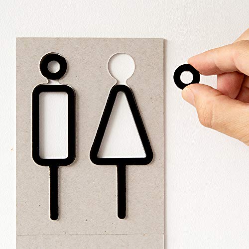 MOHEIM モヘイム(MOHEIM) SIGNS RESTROOM レストルーム トイレサイン Men Women 男性 女性 (黒) 4枚目