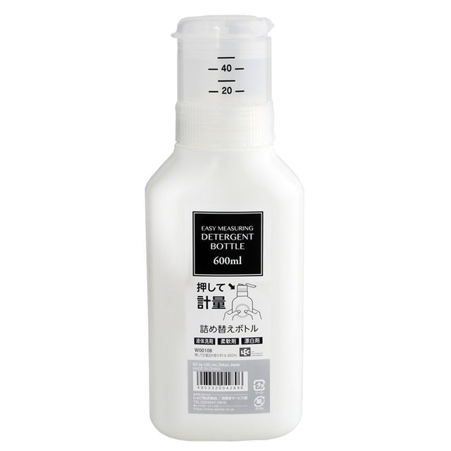 レック 押して計量 詰め替え洗剤ボトル600ml 2枚目