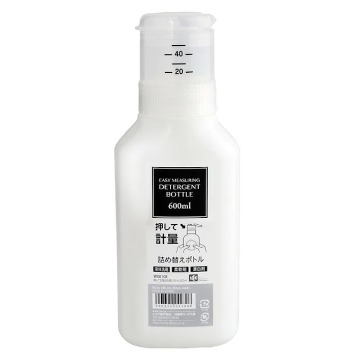 レック 押して計量 詰め替え洗剤ボトル600ml 2枚目
