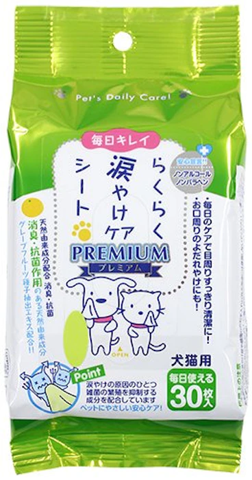 スーパーキャット スーパーキャット (Super Cat) らくらく涙やけケアシート プレミアム 30枚入り 1枚目