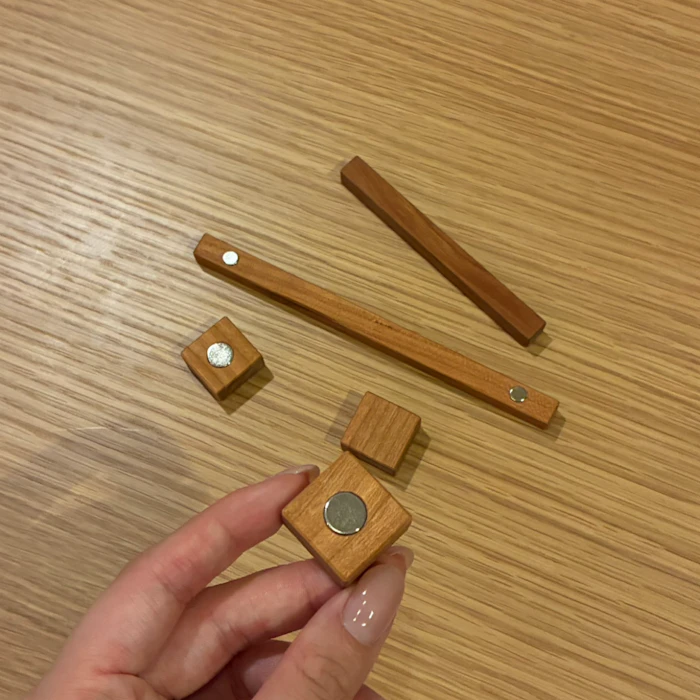 はーとぼっくす工房 木製 マグネット キューブ3個&バーLサイズ×Sサイズセット 3枚目