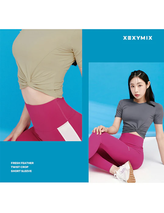 XEXYMIX ゼクシィミックス xexymix 半袖 Tシャツ ヨガウェア トップス ヨガトップス ピラティスウェア スポーツウェア レディース トレーニングウェア レディース フィットネスウェア レディース ランニングウェア レディース ジムウェア レディース ゼクシーミックス XT4316F 3枚目