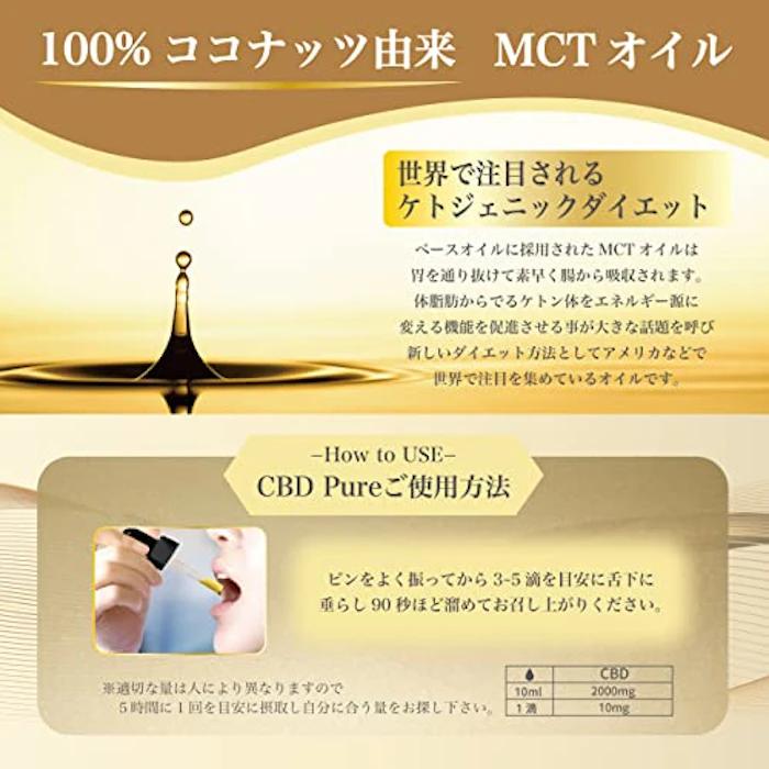 Chillmate Chillmate CBDピュア 高純度CBDオイル 20% 2000mg MCTオイル 日本製 10ml ケトジェニック 2枚目