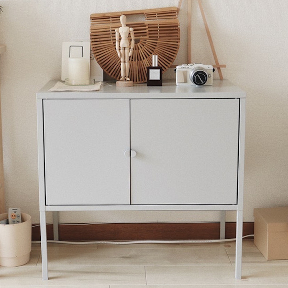 IKEA LIXHULT キャビネット メタル グレー d80328678 1枚目