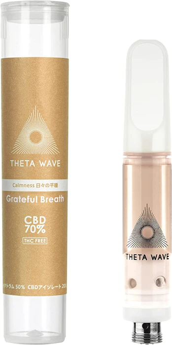 THETA WAVE シータウェーブ CBD リキッド ベイプ 高濃度 CBD70% 700mg 1ml 510規格 日本製 コロラドCBDアワード Grateful Breath 1枚目