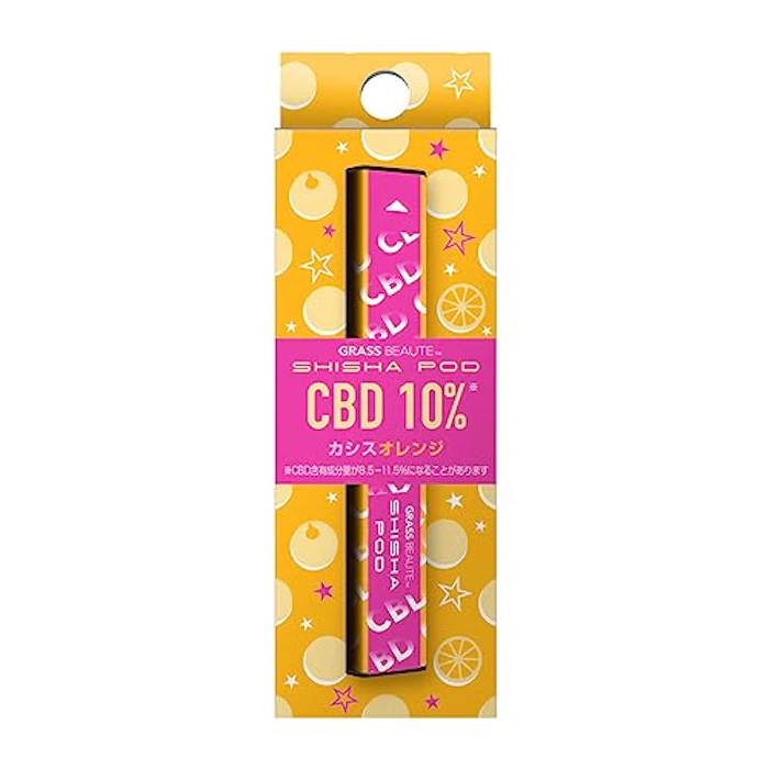 GRASS BEAUTE グラスボーテ シーシャ ポッド CBD 10%<カシスオレンジ>持ち運び シーシャ ミニタイプ 小型 使い捨て 使い切り 1枚目