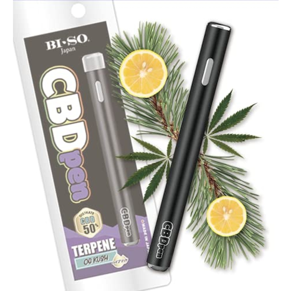BI-SO 使い捨てCBD 電子タバコ 持ち運びシーシャ「BI-SO CBDpen50% テルペンフレーバー(オージークッシュ)」 高濃度CBD50%+テルペン10% 国産 使い捨てVAPE 1枚目