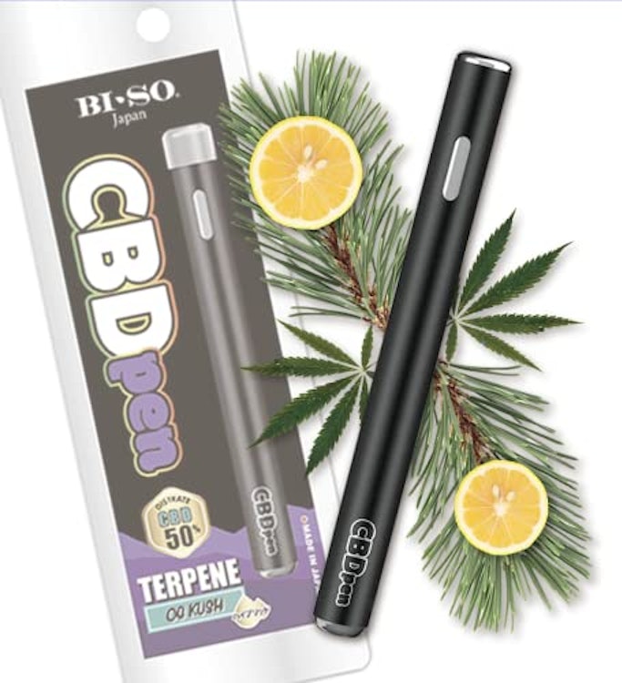BI-SO 使い捨てCBD 電子タバコ 持ち運びシーシャ「BI-SO CBDpen50% テルペンフレーバー(オージークッシュ)」 高濃度CBD50%+テルペン10% 国産 使い捨てVAPE 1枚目