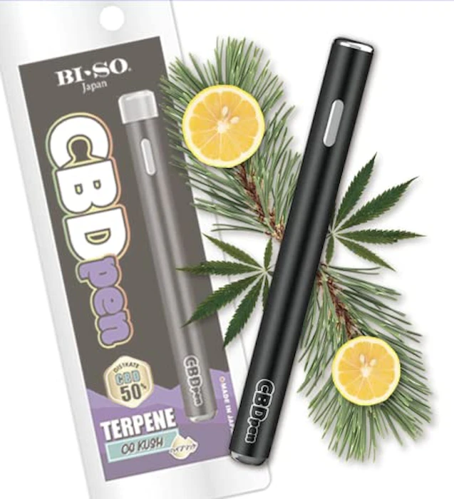 BI-SO 使い捨てCBD 電子タバコ 持ち運びシーシャ「BI-SO CBDpen50% テルペンフレーバー(オージークッシュ)」 高濃度CBD50%+テルペン10% 国産 使い捨てVAPE 1枚目