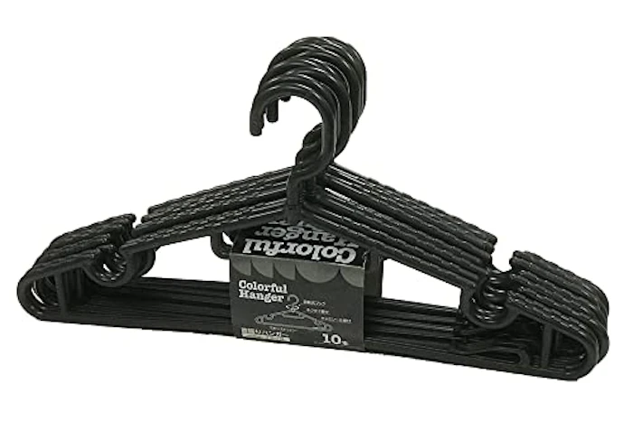 水勘製簾所 くるくる首振りハンガー 10本セット ブラック 43 x 23 x 10 cm 1枚目