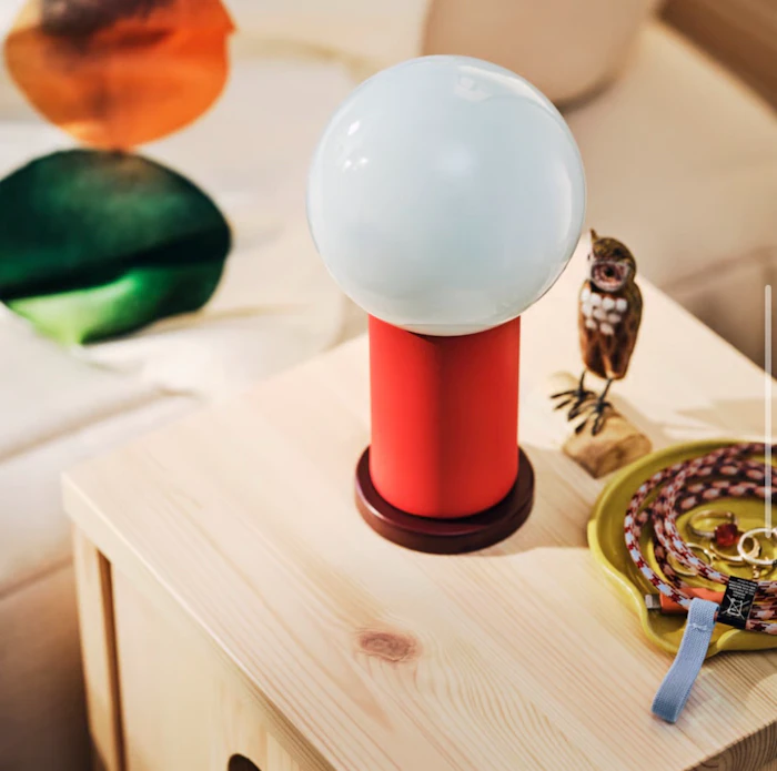 IKEA PS 2026 LEDポータブルランプ, 電池式 調光可能/グリーン ライトピンク, 22 cm 2枚目
