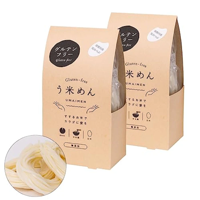 う米めん|白米 中太麺 6食分 100g×3袋×2箱セット グルテンフリー 福島県産米 小麦不使用 乳成分不使用 米粉 1枚目