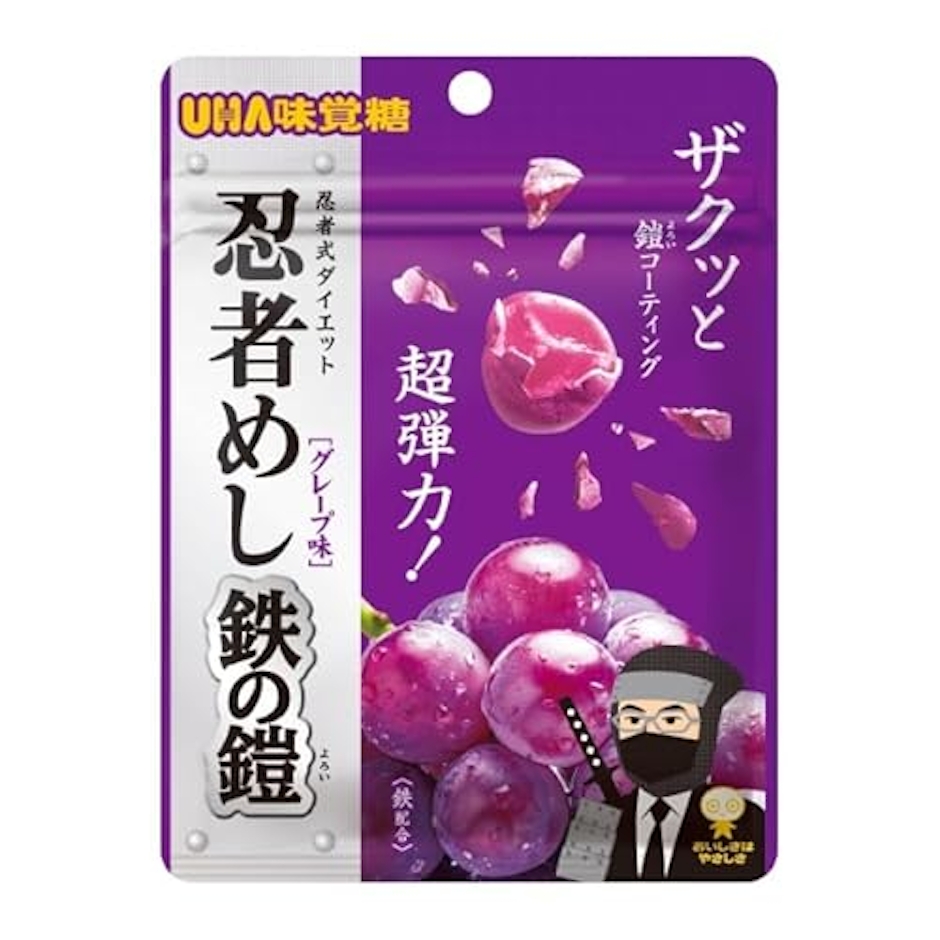 UHA味覚糖 忍者めし 鉄の鎧 グレープ味 1枚目