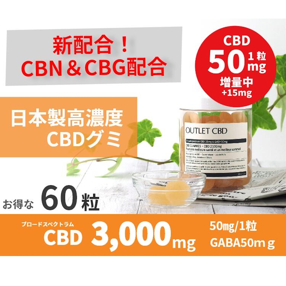 &well being 高濃度 CBD グミ CBD3000mg 1粒CBD50mg CBN CBG 日本製 60個 サプリメント CBDグミ ぐみ cbd ブロードスペクトラム cbdグミ カンナビジオール スイス 国産 cbd gumi アウトレット GABA 1枚目