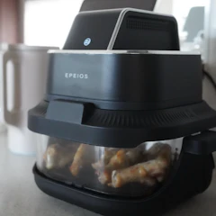 エペイオス エペイオス(Epeios) ノンフライヤー 4L+1.5L 2点セット 大容量 エアフライヤー 2段同時調理 ガラス窓付き 食洗機対応 コンベクションオーブン ノンフライヤー ヘルシー調理 パン 発酵 トースター機能搭載 一人用 家庭用 EPAO248 1枚目
