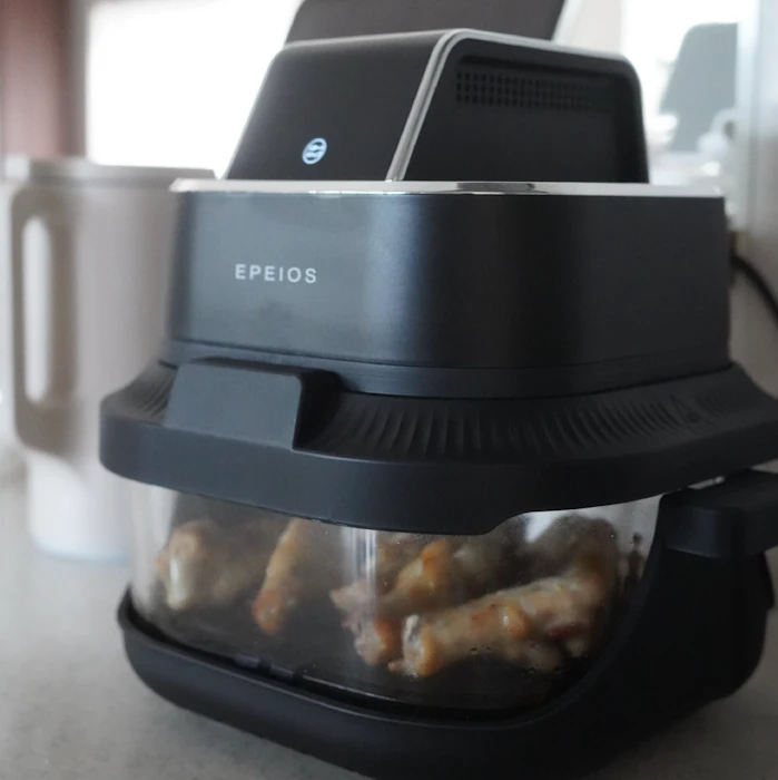 エペイオス エペイオス(Epeios) ノンフライヤー 4L+1.5L 2点セット 大容量 エアフライヤー 2段同時調理 ガラス窓付き 食洗機対応 コンベクションオーブン ノンフライヤー ヘルシー調理 パン 発酵 トースター機能搭載 一人用 家庭用 EPAO248 1枚目