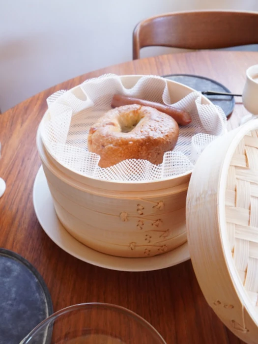 【送料無料】竹美TAKEMI せいろ 20cm 竹 蒸し器 中華せいろ 2段 セイロ 蒸し器 蒸篭 蒸籠 天然木 2段セット ヘルシー 点心 飲茶 小籠包 しゅうまい おこわ 蒸し料理 温野菜 プリン 茶わん蒸し 竹製 SDGs 脱プラ エシカル 6枚目