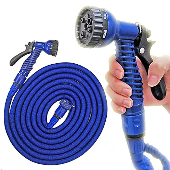 伸びるホース 5m が 15m 3倍 伸びる 魔法のホース 伸縮ホース 強化 耐久性 UP 超軽量 水まき 水撒き ガーデニング 洗車 1枚目