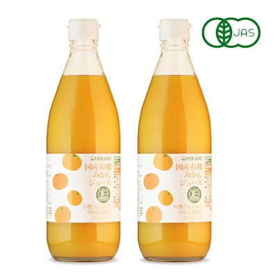 光食品 国産有機みかんジュース100% ストレート 瓶 610g × 2本 有機JAS 1枚目
