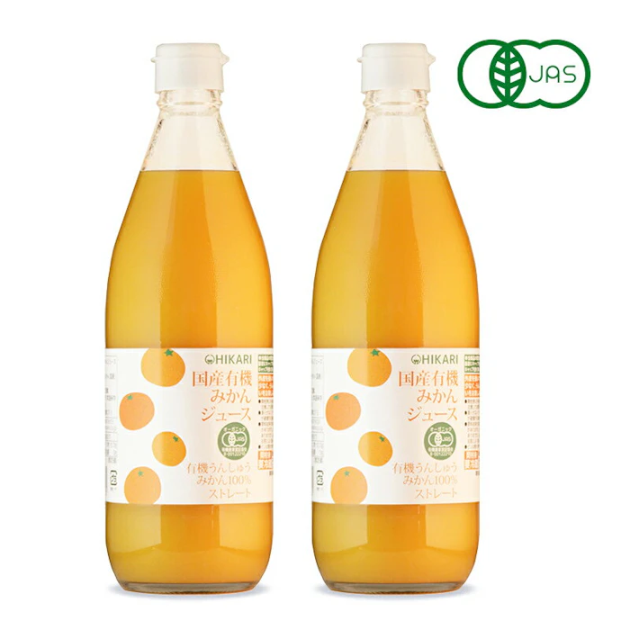 光食品 国産有機みかんジュース100% ストレート 瓶 610g × 2本 有機JAS 1枚目