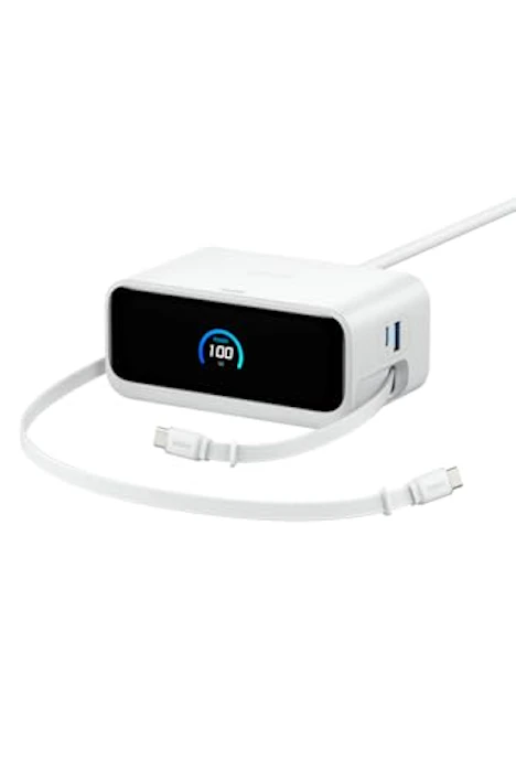Anker Anker Nano Charging Station (7-in-1, 100W, 巻取り式 USB-C ケーブル) (USBタップ 電源タップ) 【PSE技術基準適合】MacBook iPad iPhone Galaxy Android ホワイト 1枚目