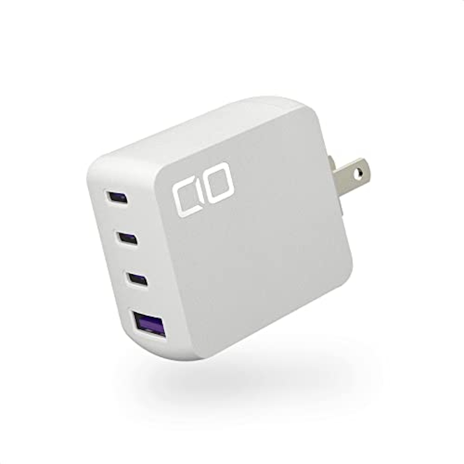 CIO NovaPort QUAD 65W GaN充電器 NovaIntelligence搭載 世界最小級 4ポート USB-C×3 + USB-A USB ACアダプター コンセント 急速充電器 軽量 タイプC iPhone Android Macbook Pro iPad Pro ウォールチャージャー ホワイト 1枚目