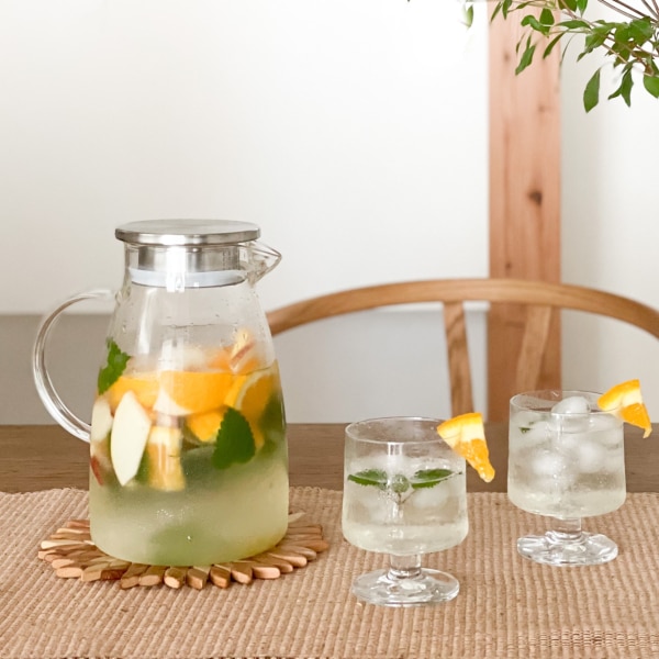 ガラス ピッチャー 蓋付き 1500ml 麦茶ポット耐熱 取手ティーポット 耐熱 冷蔵庫 麦茶 ポット 耐熱ガラス 大容量 ガラス ピッチャー 洗いやすい 冷水筒 冷水ポット 麦茶入れ 水だし 紅茶ポット やかん　北欧 ヤカン 直火 1枚目