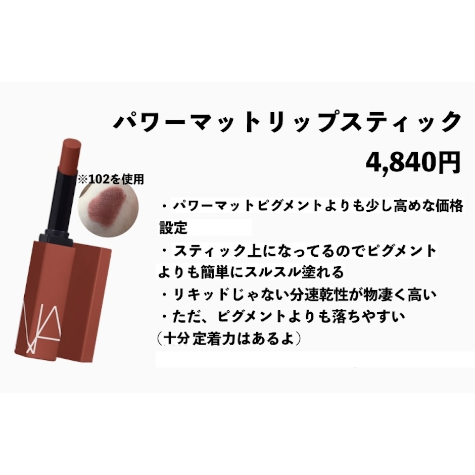 NARS NARS ナーズ パワーマット リップスティック 口紅 リップ (102 KILLER QUEEN) 3枚目