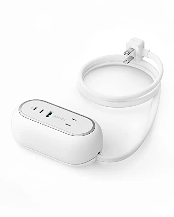 Anker Anker 615 USB Power Strip (GaNPrime 65W)(USBタップ 電源タップ AC差込口 2口 USB-C 2ポート USB-A 1ポート 延長コード 0.9m)【PSE技術基準適合/USB Power Delivery対応】 iPhone iPad Pro MacBook Pro Android 各種 その他機器対応(ホワイト) 1枚目