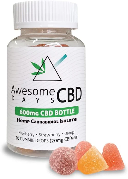 AwesomeDaysCBD CBDグミ600mg (1粒20mg含有 × 30粒入りボトル) 合成着色料不使用 ヴィーガン仕様 CBD Gummies (CBD600mg グミ) 1枚目