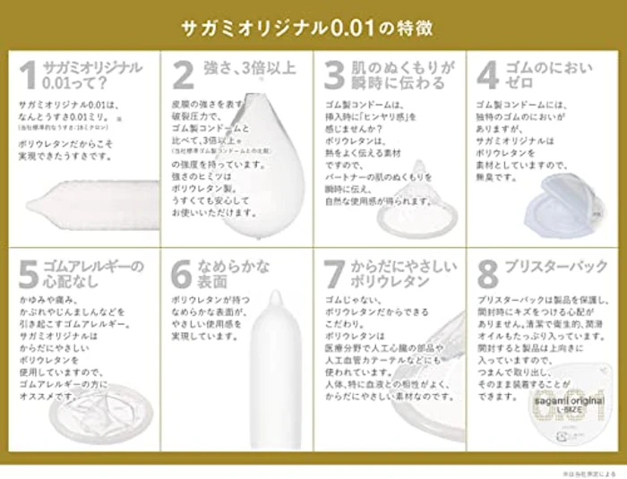 【単品】 サガミオリジナル001 コンドーム 薄型 ポリウレタン製 0.01ミリ Lサイズ 10個入 6枚目