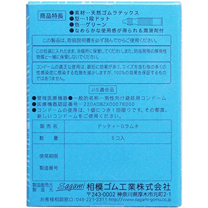 相模ゴム工業株式会社 つぶつぶラムネ 凹凸加工+ラムネの香り付きコンドーム 5個入×3個セット 2枚目