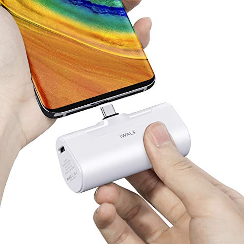 iWALK 超小型 モバイルバッテリー 4500mAh USB-C コネクター内蔵 直接充電 コードレス コンパクト Samsung S23/S22/S20/S10 Note 20/10 LGなど充電対応 PSE認証済 (Android Type-C用 ホワイト) 3枚目