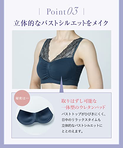 ウイング（ワコール） ナイトブラ ノンワイヤー 就寝中も日中も バストの脇流れを防ぐ パッド有 程よくサポート しめつけ感が少ない 6枚目