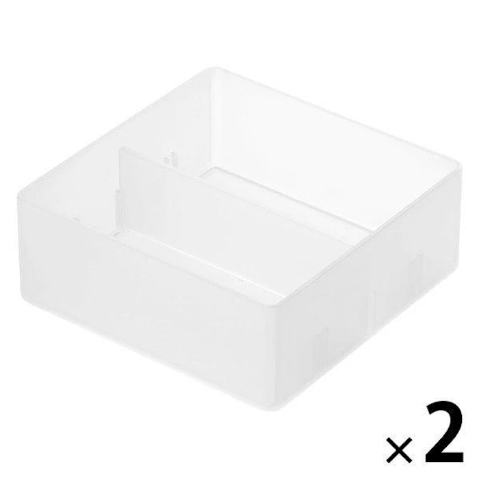 無印良品 無印良品 収納 ポリプロピレンデスク内整理トレー1 約100×100×40mm 1セット(1個×2) 良品計画 1枚目