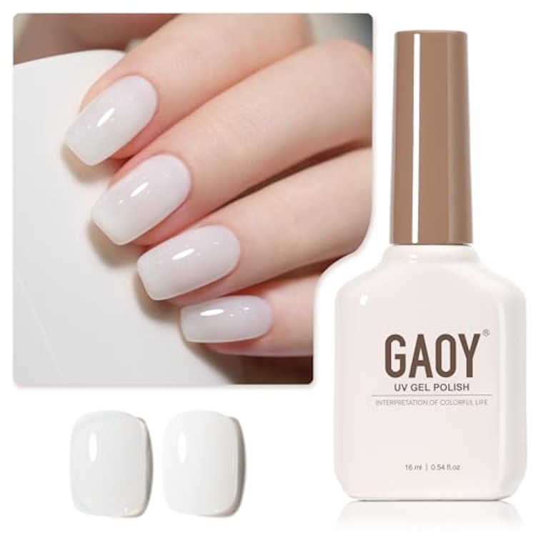 GAOY ジェルネイル カラージェル シアーカラー 透け感 乳白色 単色 16ml UV・LED対応 ポリッシュタイプ セルフネイル(2899 ゼリーホワイト) 1枚目