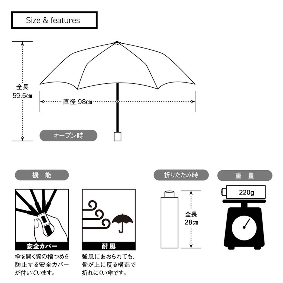 ミッフィー miffy 折りたたみ 傘 レディース キッズ 55cm 手開き 軽量 耐風 雨傘 ミニ コンパクト 子供 ジュニア ボリス 7枚目