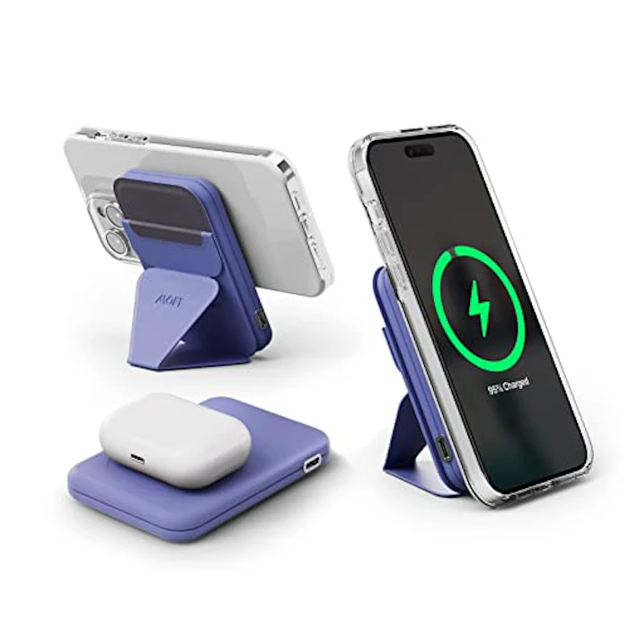 MOFT【公式直営店】Snap スタンドパワーセット モバイルバッテリー スマホスタンド カードカース マグネット式 ワイヤレス充電 マグネット充電端子 MagSafe対応 1枚目