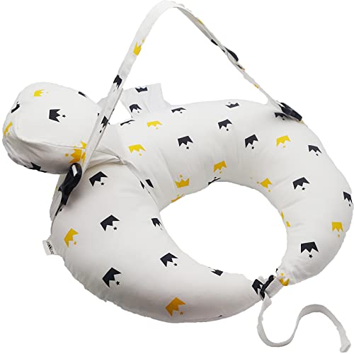 【助産師監修】授乳クッション ショルダーベルト付き 高さ調整 抱き枕 妊婦 座りクッション 授乳枕 新生児 綿100% 通気性 保温性 出産祝い 商願2021-157950 zeroone (クラウン) 1枚目