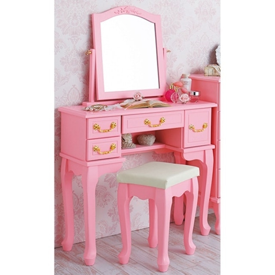 ベルーナ ミルキーピンクプリンセス猫脚家具 ドレッサー&スツール 2枚目