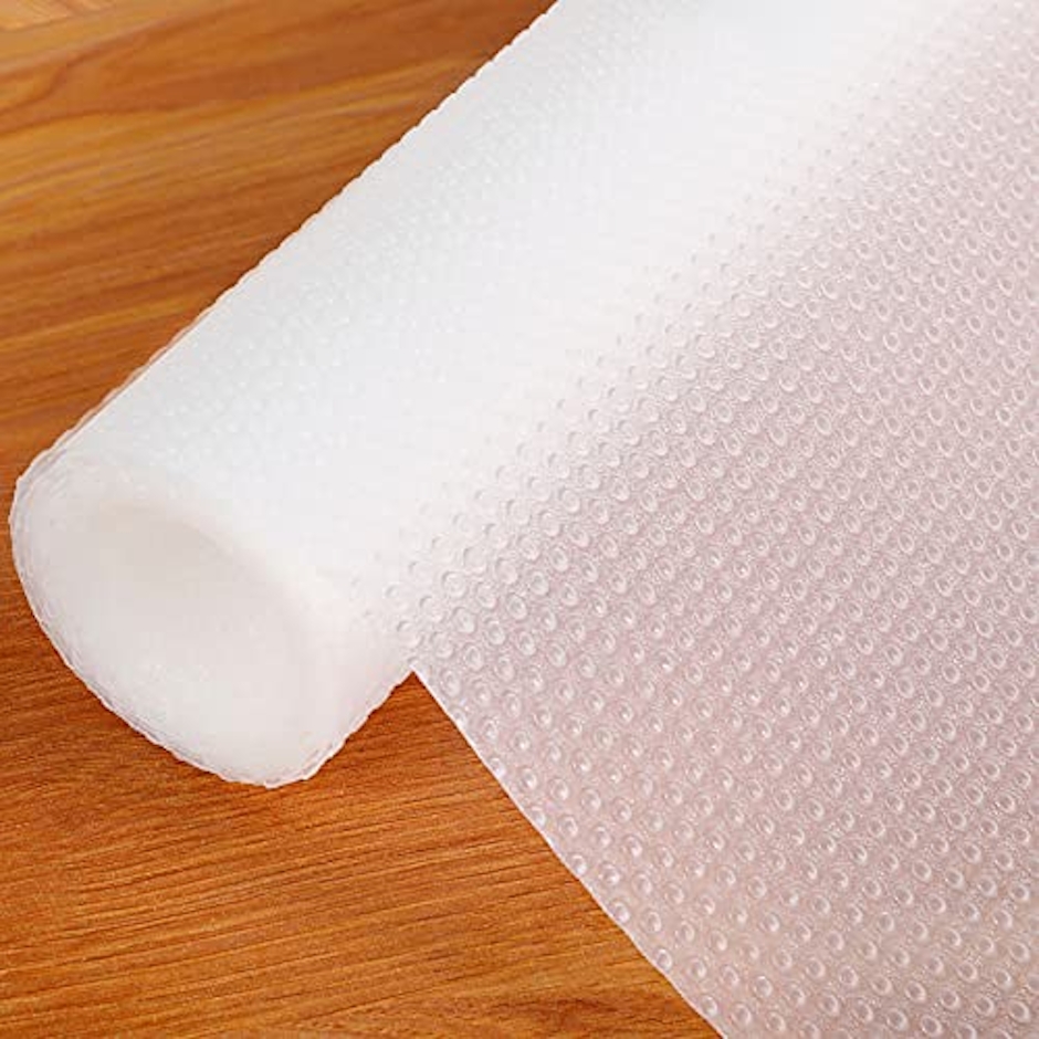 Hersvin 食器棚シート 45*500cm しょっきだな シート 引き出しシート シンクマット接着剤不要 裁断可能 EVA 耐熱、滑り止め、防湿、防油 食器棚/引き出し/キッチンに適用 家具保護(透明) TDT-45-500-1R 1枚目