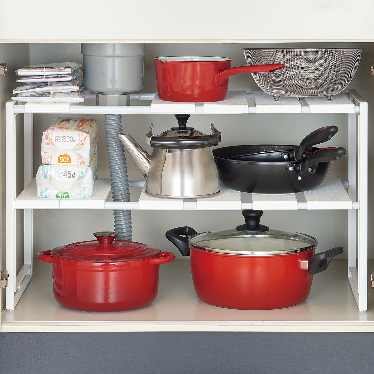 エントリーで+P5倍！ [幅74cm] シンク下 伸縮ラック ニトリ 【玄関先迄納品】 1枚目