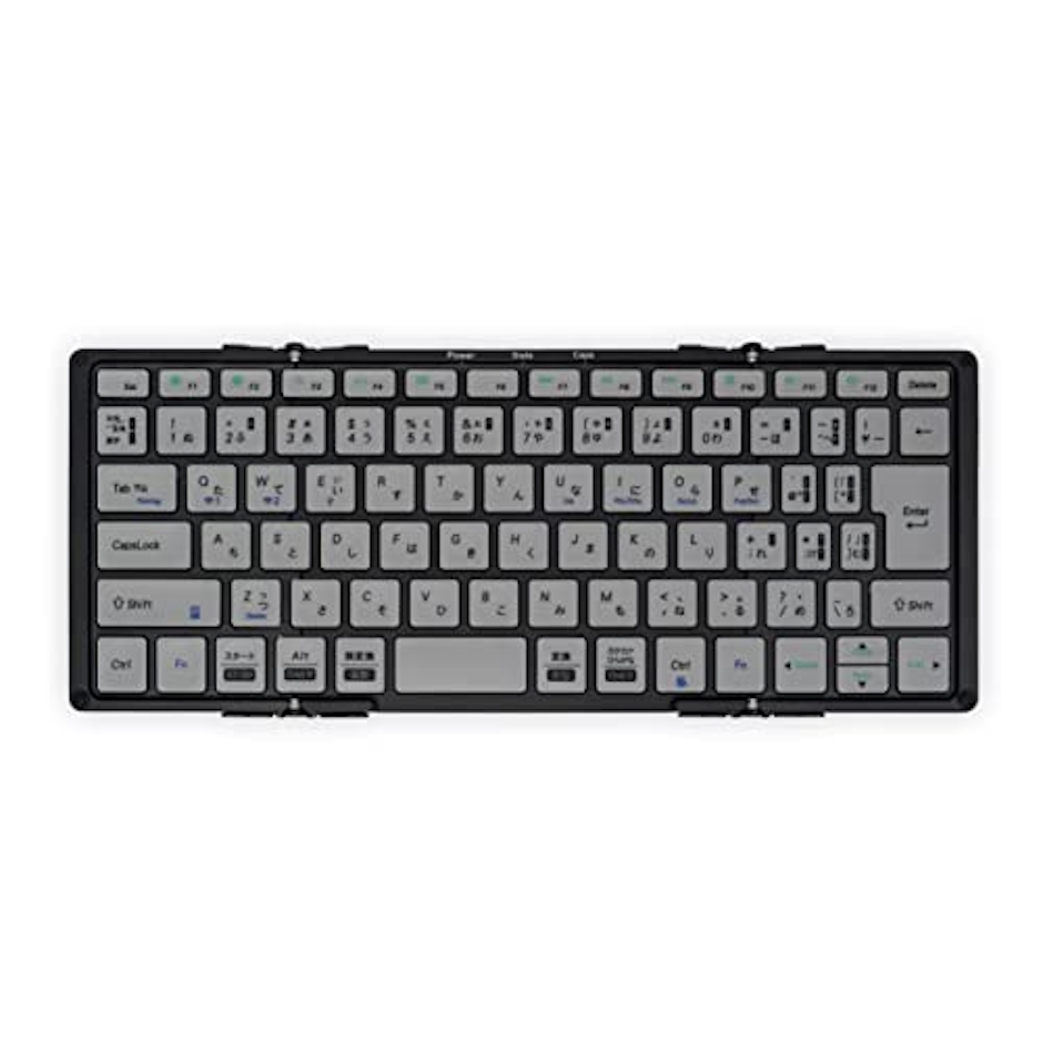 MOBO MOBO キーボード MOBO Keyboard2 Bluetooth 5.1 日本語配列 USB-C 折りたたみ型 専用ケース兼スタンド付き ブラック / グレー AM-K2TF83J/BKG 1枚目