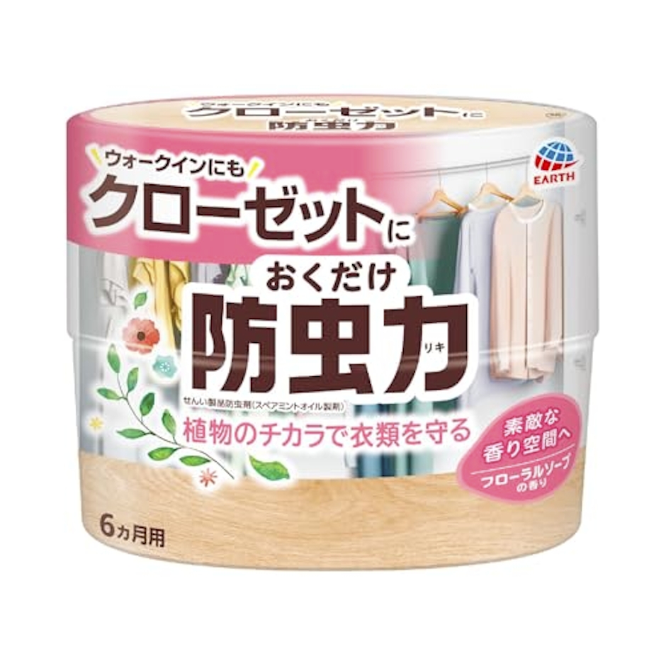アース製薬 クローゼットにおくだけ 防虫力 フローラルソープの香り 300mL 1枚目