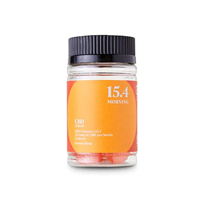 CBDTokyo CBDTokyo CBDグミ 高濃度 モーニング用ブレンド 1粒に15.4mg CBD ガラナ、カフェイン、ビタミンB6とB12配合 オレンジドロップ 日本製 (トラベルサイズ) 1枚目