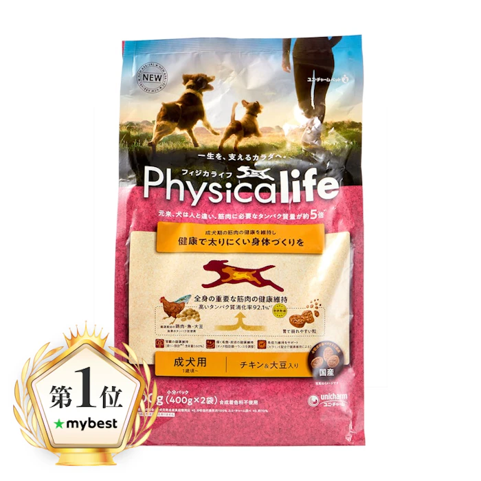 ユニ・チャーム Physicalife 成犬用 チキン&大豆入り 1枚目