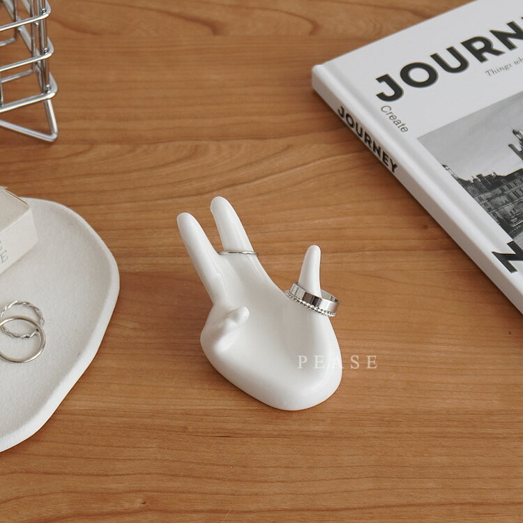 【30日　5%OFFクーポン】ハンドアクセサリースタンド パロサントホルダー オブジェ 置物 セラミック おしゃれ かわいい 北欧インテリア 韓国インテリア 雑貨 新生活 2枚目